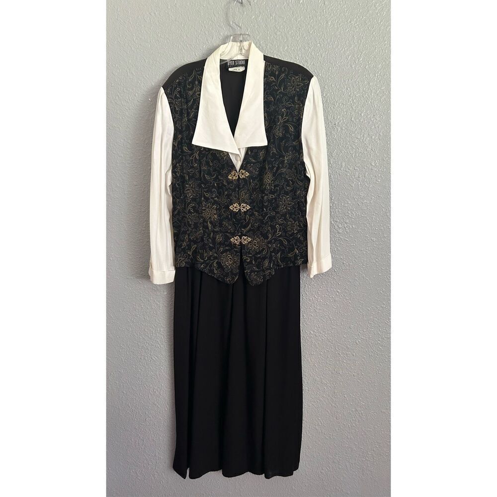 Vintage 80’s Midi Faux Vest Sharp collar Cuffed sleeves Sz 14 NWOT!! Very Office